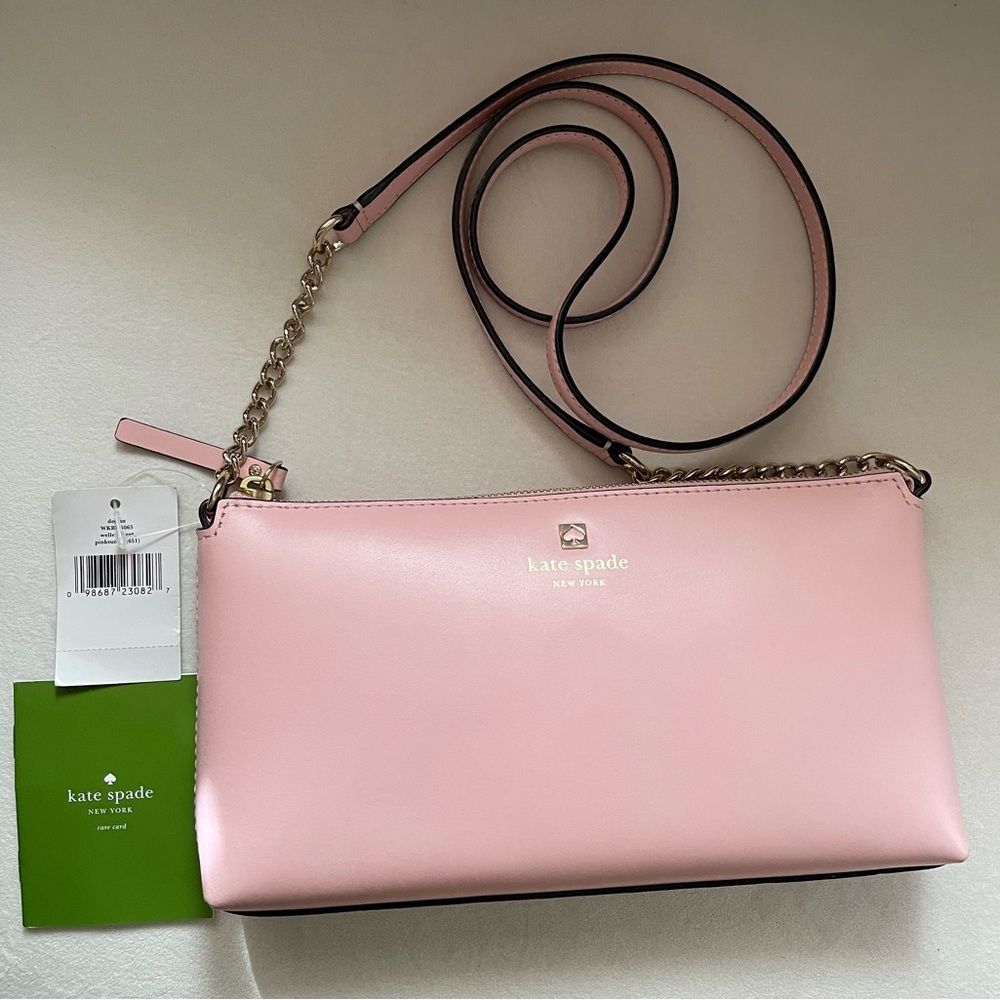 NWT Kate Spade Crossbody Zipper Purse Bag Pink - Picture 3 of 17